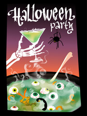 Witch's potion. An illustration on the theme of Halloween.
