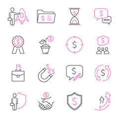Business icons set. Business pack symbol vector elements for infographic web