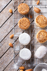 Typical Spanish Christmas sweets, shortbread mantecados and polvorones