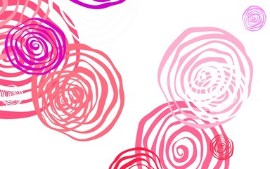 Light Purple, Pink vector doodle pattern with roses.