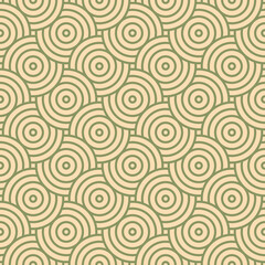 Asian style mandala seamless pattern. Geometric seamless ornaments for fabric, textile, paper background. Japanese motif wavy mandala pattern design. 