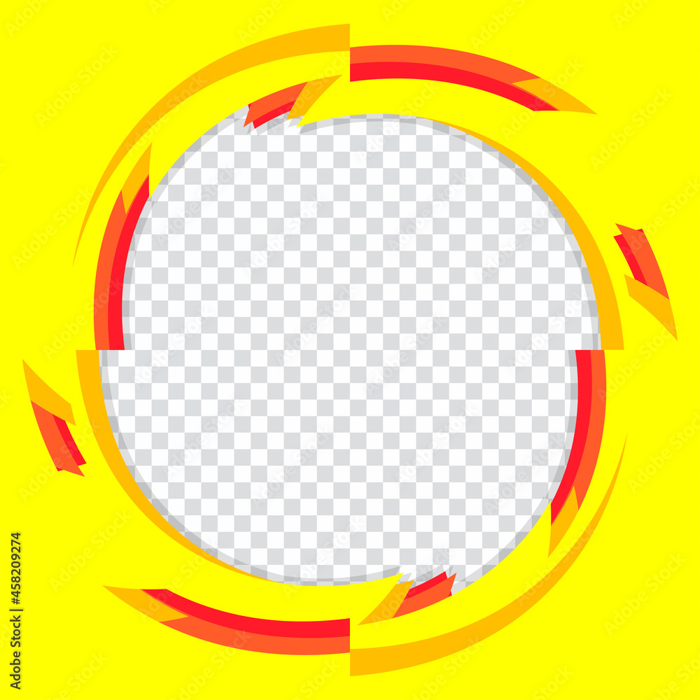 Poster abstract yellow circle on transparent background. vector illustration of design element for banner o