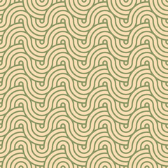 Asian style mandala seamless pattern. Geometric seamless ornaments for fabric, textile, paper background. Japanese motif wavy mandala pattern design. 