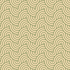 Fototapeta premium Asian style mandala seamless pattern. Geometric seamless ornaments for fabric, textile, paper background. Japanese motif wavy mandala pattern design. 