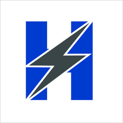 thunder bolt in letter H