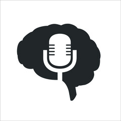 brain with microphone icon 
