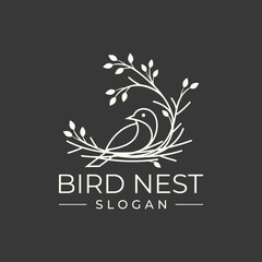 Fototapeta na wymiar bird nest logo design vector illustration