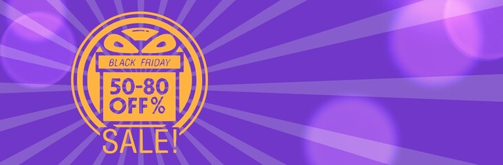 Black friday retro sales banner with sunrays, announcing discount, advertisement items, oldskool banner sunburst background