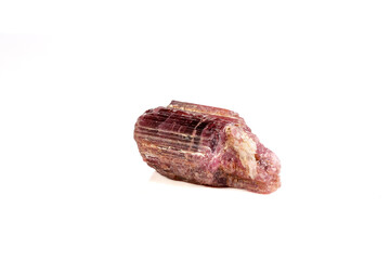Macro mineral tourmaline stone on white background