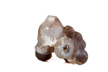 Macro mineral stone Chalcedony, Chalcedony screed on a white background