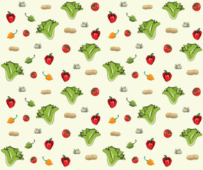 Vegetables illustration seamless pattern design vector eps format