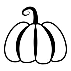 Black and white pumpkin for Halloween is simple icon