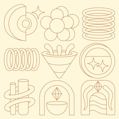 Collection Of Abstract Art Illustration Line