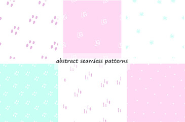 Abstract shapes seamless patterns in vector