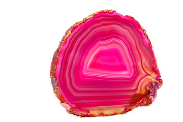 Macro mineral stone Pink Agate breed a white background