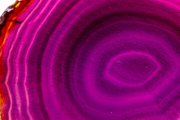 Macro mineral stone Purple Agate breed a white background