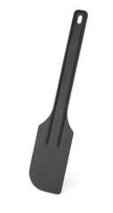 Silicone spatula with wooden handle on white background