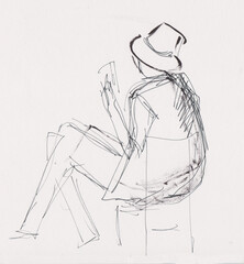 Instant sketch,woman