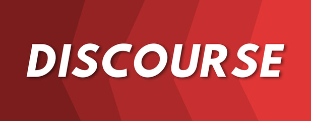 Discourse - text written on red background