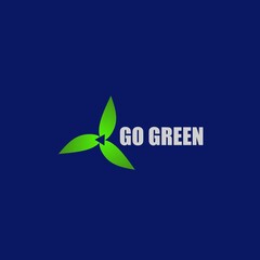 Go green logo triangle, vector illustration.