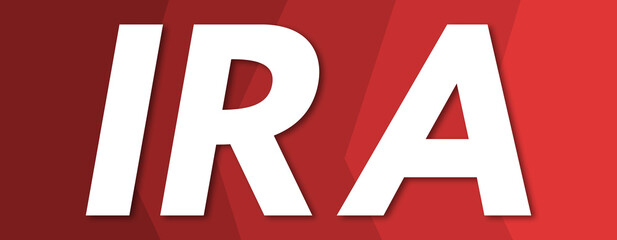 Ira - text written on red background