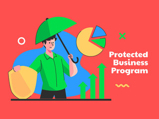 Strong Protected Business Program concept
