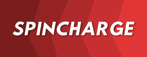 Spincharge - text written on red background
