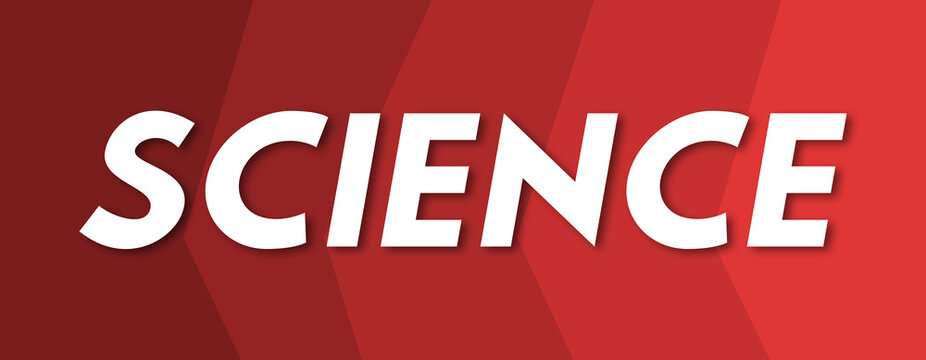 Science - text written on red background