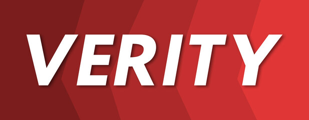 Verity - text written on red background