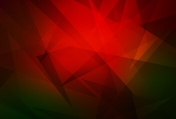 Dark Green, Red vector texture with triangular style.
