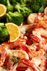 stir-fried mixed vegetable with shrimps - healthy food style