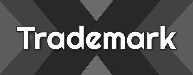Trademark - text written on striped black background