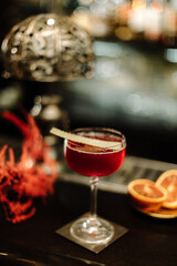 Cocktail party decorate background cocktail red