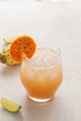 Prickly Pear with cactus fruit and lime