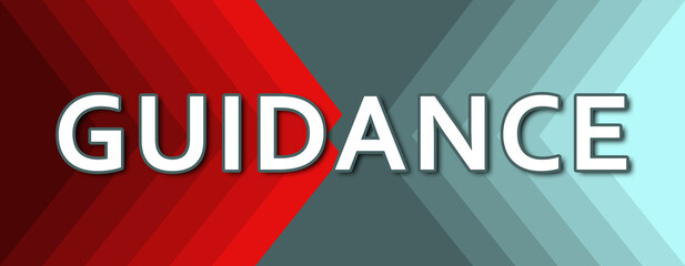 Guidance - text written on cyan and red background