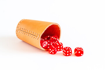 Set of dices for poker or board games. Casino games concept