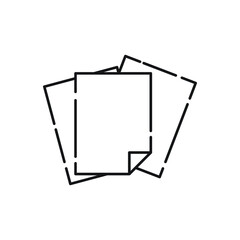 Paper Line Icon Isolated On White Background