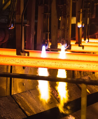 Steel Billets at Torch Cutting
