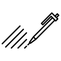 Pencil for drawing, ballpoint pen for writing, office stationery. Icon, vector, outline, isolated.
