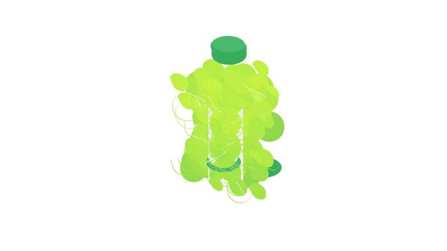 Tube with three yellow tennis balls icon animation isometric best object on white backgound