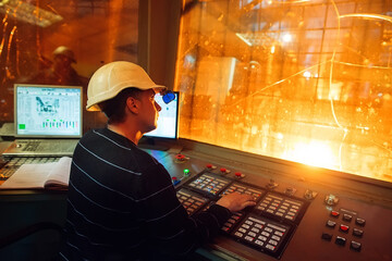 Control panel. Plant for the production of steel.