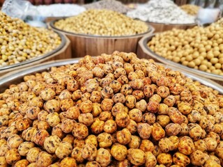 Nuts. Nuts shop. Nuts varieties.