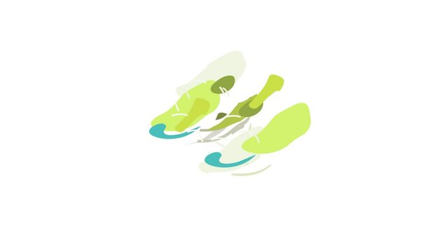 Green sneakers icon animation isometric best object on white backgound