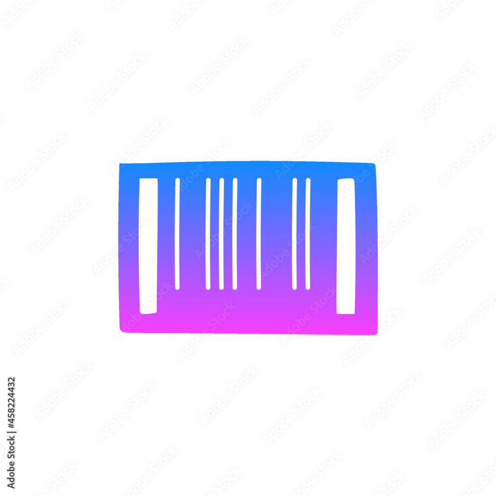 Poster barcode icon, qr code scanner icon in gradient color style, isolated on white background
