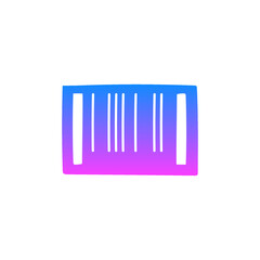 Barcode icon, qr code scanner icon in gradient color style, isolated on white background 