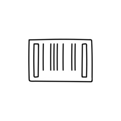 
Barcode icon, qr code scanner icon in flat black line style, isolated on white background 