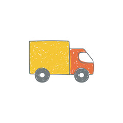 Delivery shopping icon in color icon, isolated on white background 