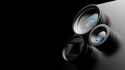 variety of lenses on your phone. an allegorical illustration of the variety and popularity of mobile photography technology