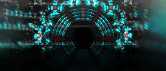 Background of empty show scene. Shining spotlights and empty background. Ad, theater, show, big win and so on. Stage light at a concert show 3d illustration