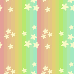seamless pattern rainbow stripes stars print baby vector illustration